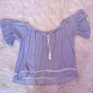 American Eagle Off the Shoulder Striped Top